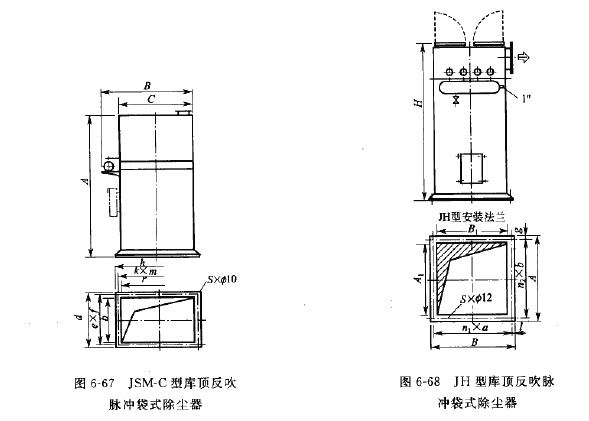 JSM-C型庫(kù)頂反吹脈沖袋式除塵器